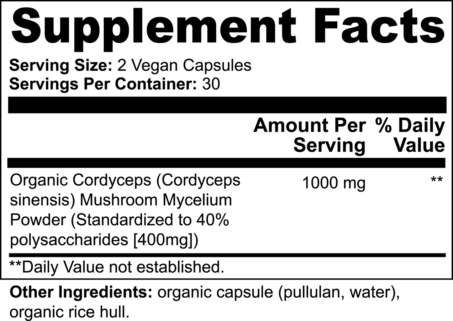 CORDYCEPS Mushroom Formula - Capsules