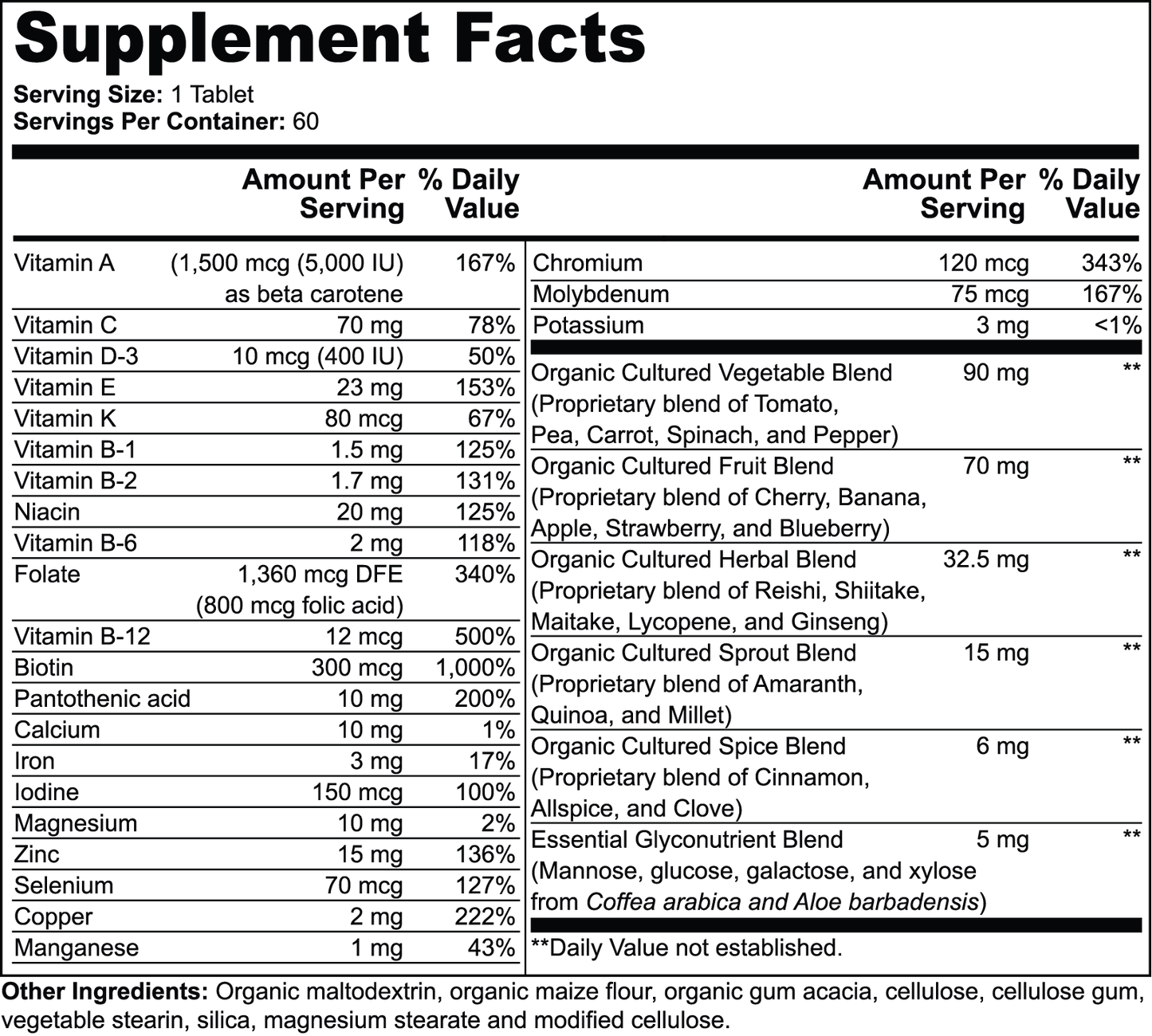 MULTIVITAMIN Mushroom Formula