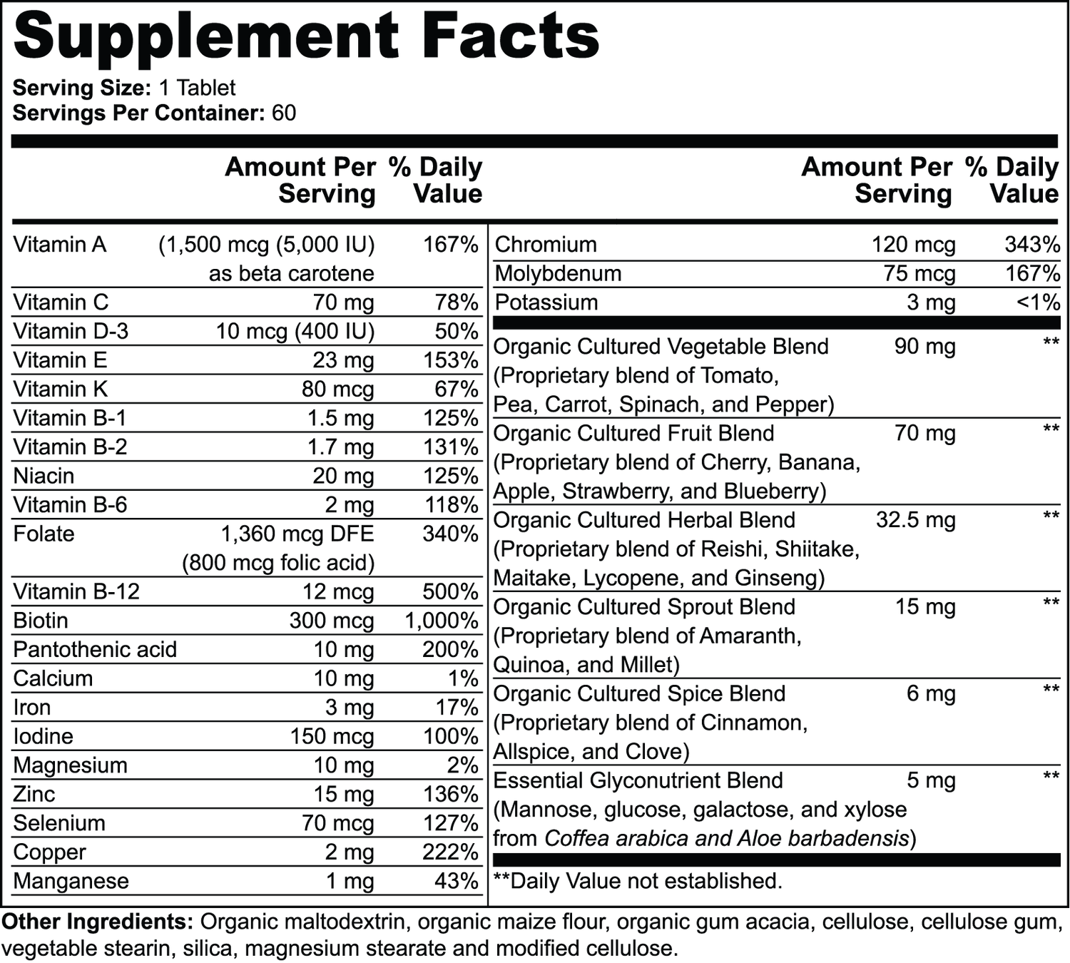 MULTIVITAMIN Mushroom Formula